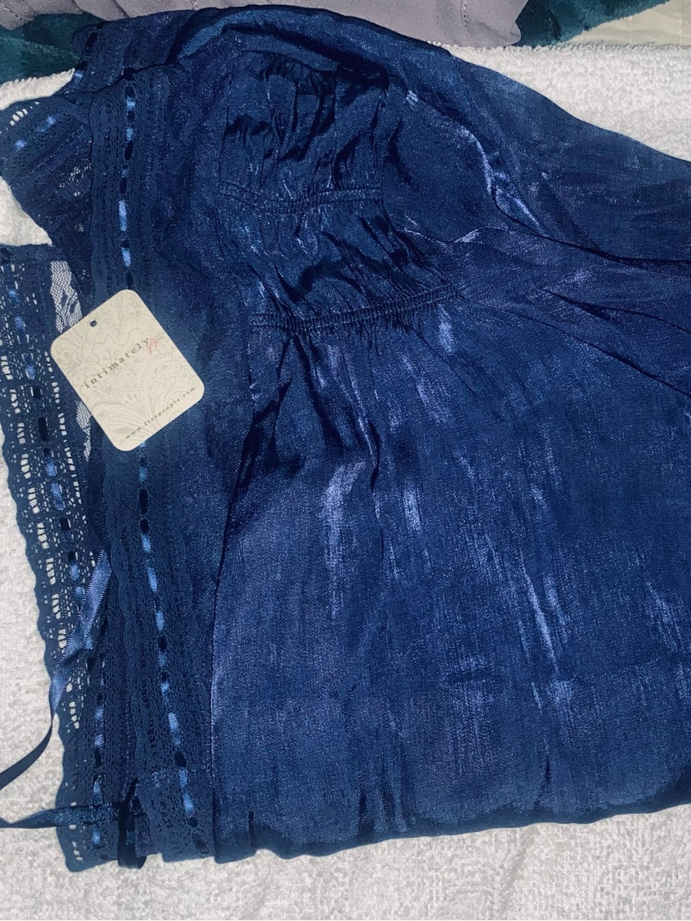 Free People Navy Lace-Trim Morning Breeze Jacket NEW! - Picture 2 of 4